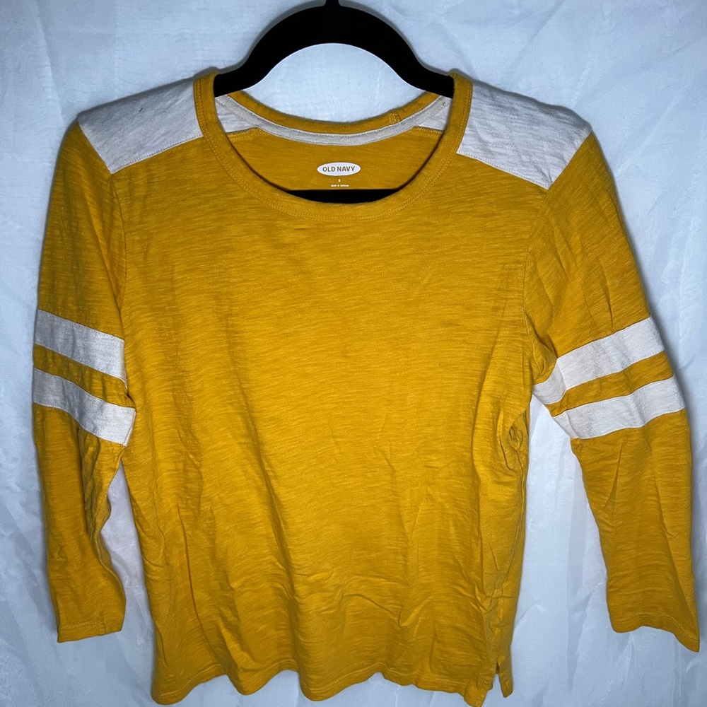 Old Navy 3/4 sleeve mustard rugby shirt